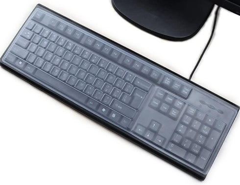 (2 Pack) Universal Clear Anti-Dust Keyboard Skin Protector Cover for 104/107 Keys Standard Desktop Keyboard Reusable Waterproof Keyboard Cover...